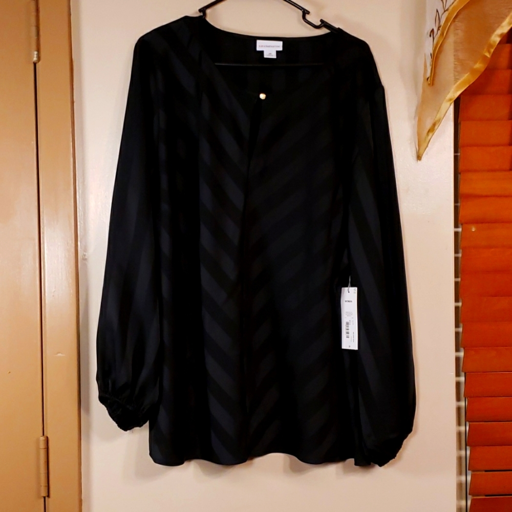 Black Strip Blouse